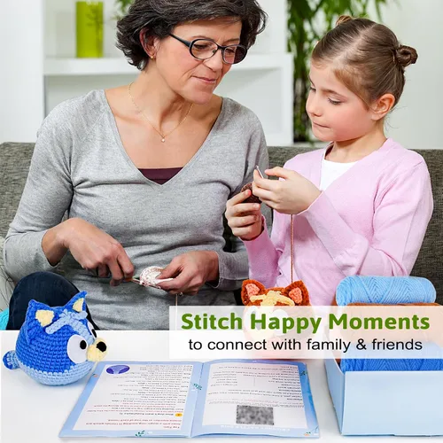 Vista 4 de Acehochen Kit de ganchillo para principiantes, kit de ganchillo para principiantes para adultos con tutoriales en video paso a paso, kits