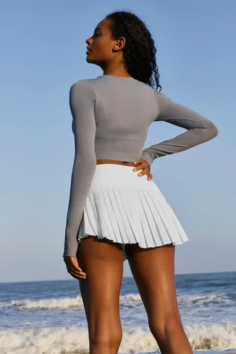 Vista 6 de Ewedoos Falda de tenis para mujer con pantalones cortos, faldas de tenis plisadas para mujer, faldas pantalón para mujer, falda atlética para golf