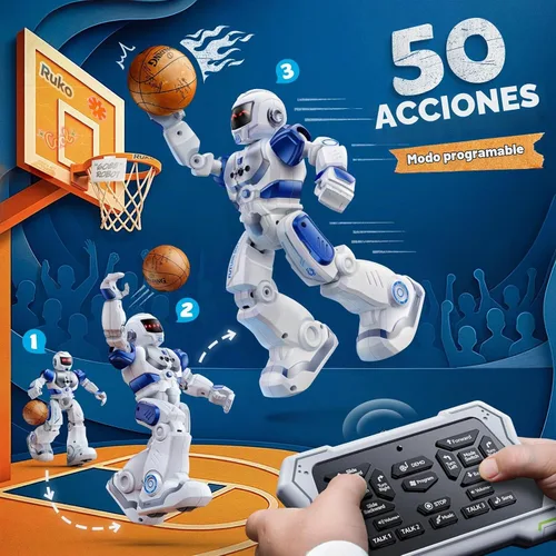 Vista 4 de Ruko 6088 Robot programable para niños de 3 a 6 años, azul clásico
