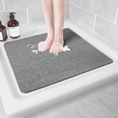 Vista 22 de Hargiis - Tapete antideslizante de secado rápido para tina y ducha, tapete exfoliante para pies, para baño, cocina u hotel, beige, 24 x 16 pulgadas