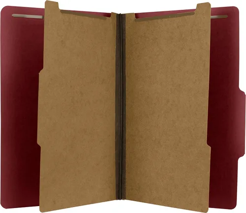 Vista 8 de The File King Carpeta de archivos de división azul con clasificación de cartón prensado, tamaño legal, caja de 10, dos divisores, seis puntas