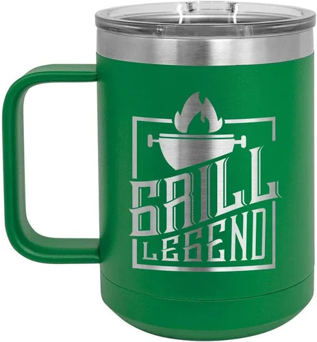Vista 14 de Grill Legend - Taza de café (15 oz), color negro