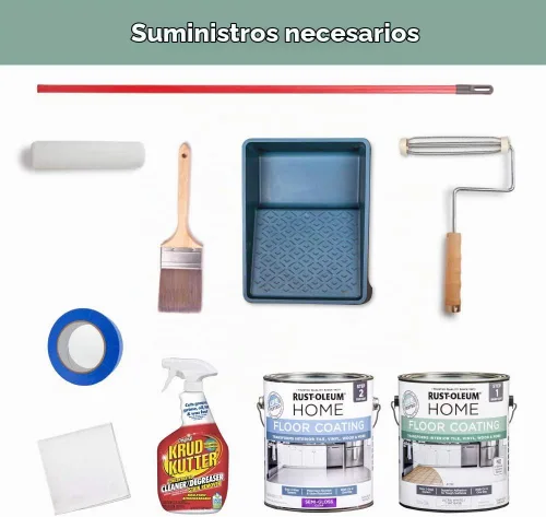Vista 6 de Rust-Oleum 367592 - Kit de revestimiento de suelo para interiores del hogar, gris envejecido mate