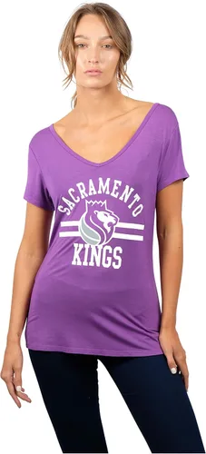 Vista 33 de Ultra Game Camiseta de mujer NBA Oficial con cuello en V y strass de manga corta