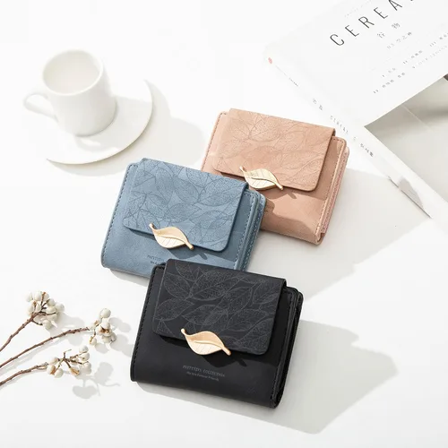 Vista 2 de Carteras pequeñas para mujer, billeteras pequeñas para mujer, billetera delgada y de gran capacidad