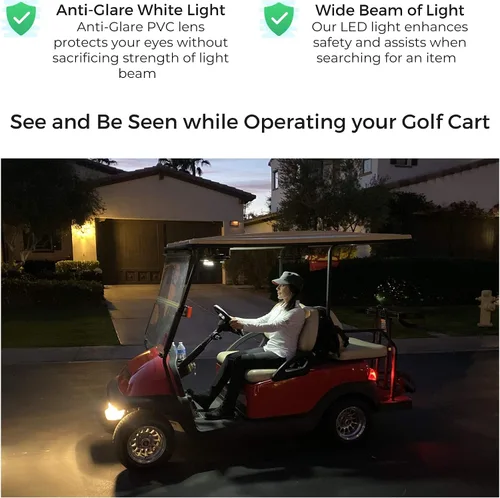 Vista 2 de Palo de techo universal para carrito de golf en cualquier lugar, luz LED de un solo toque se adapta a carritos Club Car, adelante, precedente, EZGO