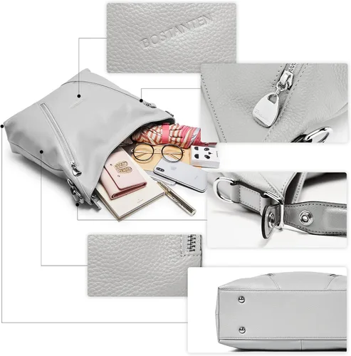 Vista 6 de BOSTANTEN Bolso de cuero para mujer, diseño de bolsos de hombro, Hobo