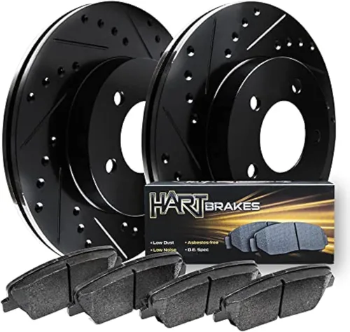 Vista 15 de Hart Brakes Kit de frenos y rotores traseros Pastillas de freno traseras Rotores y pastillas de freno, pastillas de freno y rotores de cerámica