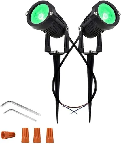 Vista 8 de Youngine - Juego de 2 luces LED COB de 5 W para exteriores IP65, impermeables, con soporte de púas y enchufe de EE. UU. para bandera al aire libre