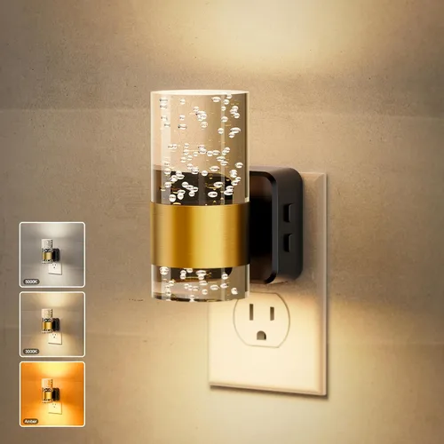 Vista 27 de JandCase Luz Nocturna de Vela, Luces Nocturnas que se Enchufan a la Pared, Blanco Suave 3000K, Brillo Ajustable 0-100LM, Sensor de Anochecer a