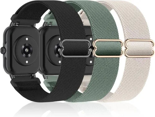Vista 17 de Bolesi Correas elásticas de nailon compatibles con Amazfit Active 2 (cuadradas)/Active 3 Premium/Active, paquete de 3 correas deportivas de repuesto