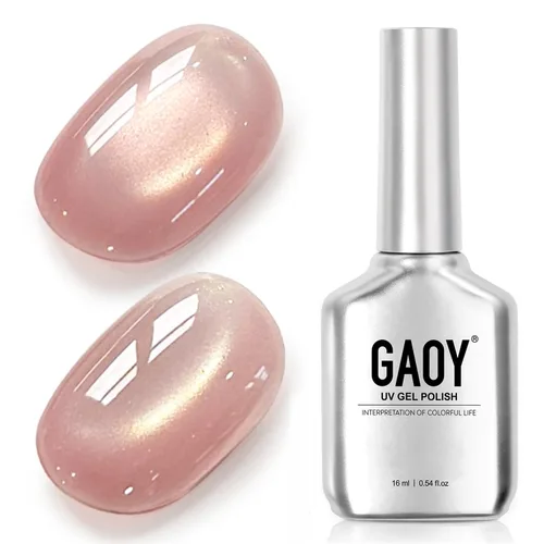 Vista 103 de GAOY Esmalte de uñas de gel Brown Cat Eye, 4629 azul ámbar, 0.5 fl oz Ámbar azul