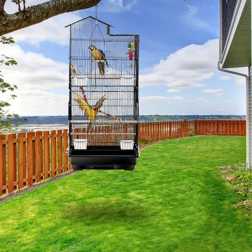 Vista 6 de ZENY Jaula grande de 39 pulgadas para pájaros de loro pequeño cuáquero, cacatúa, canario, sol, periquito, mejilla, pinzón, periquitos, periquitos