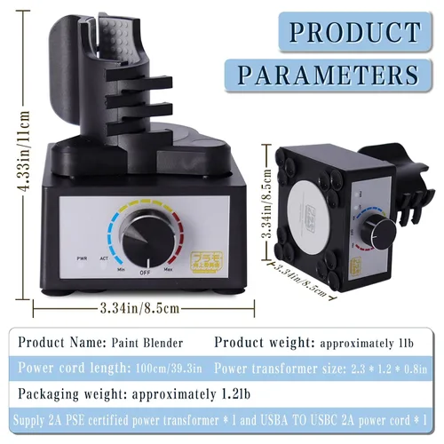 Vista 6 de Mini mezclador de vórtice, mezclador de pintura modelo manos libres, 300 ~ 2400 rpm, agitador de velocidad ajustable de tres etapas, adecuado