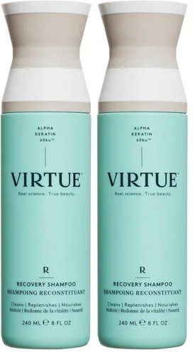 Vista 12 de VIRTUE Champú de recuperación sin sulfato con queratina y aceite de semilla de baobab para cabello dañado, color seguro