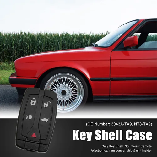 Vista 2 de X AUTOHAUX 2 unids 5 botones sin cortar insertar llavero entrada sin llave control remoto caso Shell para Land para Rover Freelander Discovery 2