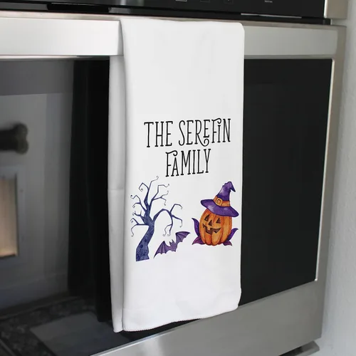 Vista 2 de Toallas personalizadas de Halloween Toallas de cocina de otoño Toallas de Halloween personalizadas Decoración de Halloween Toallas de cocina