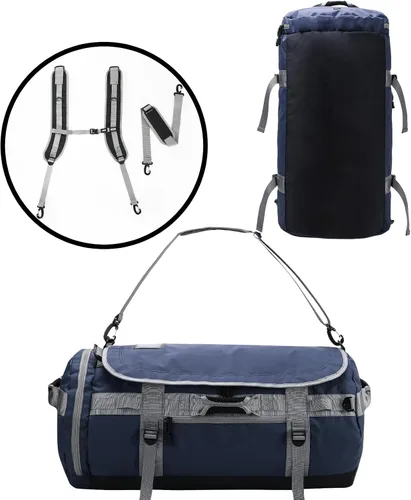 Vista 42 de MIER Mochila deportiva grande con compartimento para zapatos, resistente y resistente al agua, azul marino, 45L