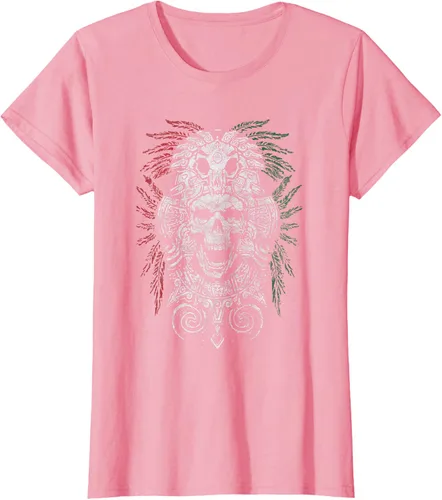 Vista 14 de Camiseta de Calavera Azteca con máscara Mayas Calavera Azteca, Negro
