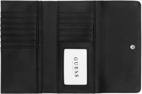Vista 3 de GUESS Bolso de embrague delgado de cuero sintético con estampado de logotipo para mujer - Negro Multi, Negro