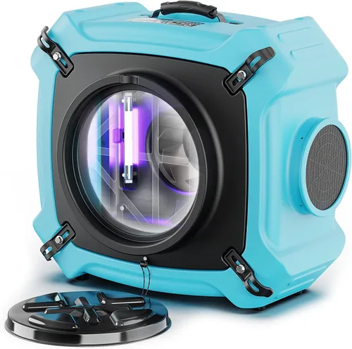 Vista 10 de ALORAIR Depurador de aire con filtración de 3 etapas, máquina de aire negativo apilable para uso industrial y comercial, filtro de aire resistente