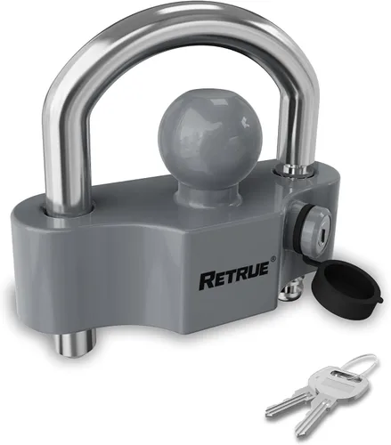 Vista 10 de RETRUE Cerradura de Acoplador Universal Cerraduras para Remolque Enganche de Bola Cerradura de Enganche de Remolque Seguridad Ajustable Acero