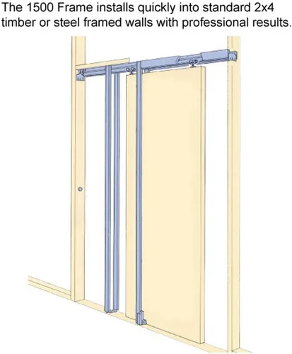Vista 4 de SARTODOORS Puerta corredera francesa de bolsillo de 18 x 80 pulgadas con Lucia 1299 seda blanca con espejo Kit de accesorios de riel Puerta