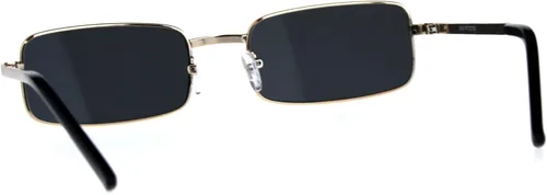 Vista 4 de Gafas de sol rectangulares estrechas vintage retro para hombre