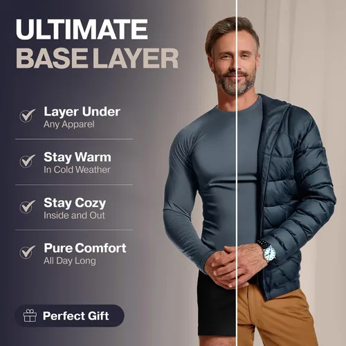 Vista 3 de Thermajohn Thermal Shirts for Men Long Sleeve Thermal Compression Shirts for Men Base Layer Cold Weather