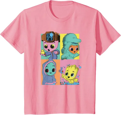 Vista 12 de Marvel I Am Groot Pop Art Costumes Box Up Camiseta, Negro