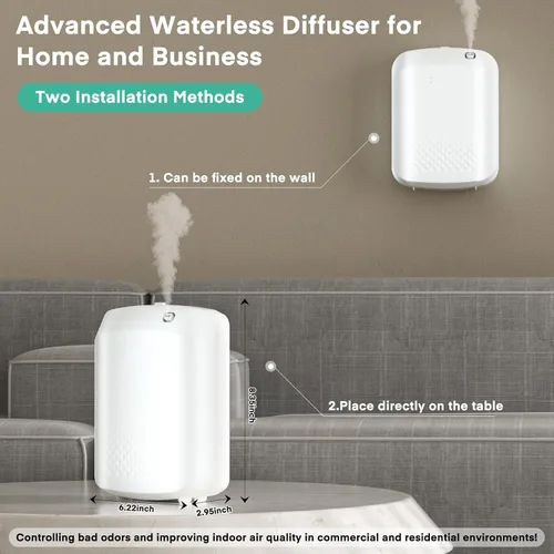 Vista 5 de Difusor inteligente sin agua, difusor de aroma con tecnología inteligente de aire frío, capacidad de 13.5 fl oz y cobertura de 1500 pies cuadrados