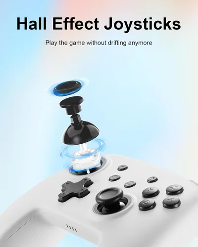 Vista 2 de DOYOKY Switch Controller, Hall Effect Joystick Switch Controller Compatible with SwitchSwitch Lite, Wireless Gamepad with 7 LED ColorsMotion