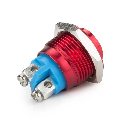 Vista 3 de 4 piezas DC6V/12V/36V/125/250V 3A 0.630 in interruptor de botón de metal momentáneo tornillo terminal botón con paquete de 4 interruptores rojos