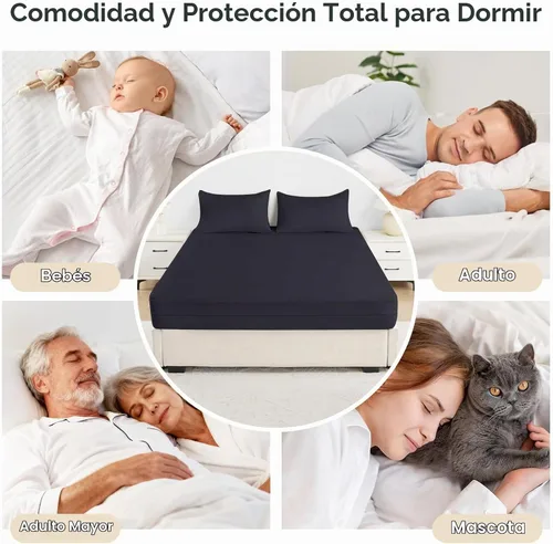 Vista 9 de Protector de colchón Twin XL impermeable (12"-16" de profundidad) – Funda protectora de colchón con cremallera premium, silenciosa, transpirable