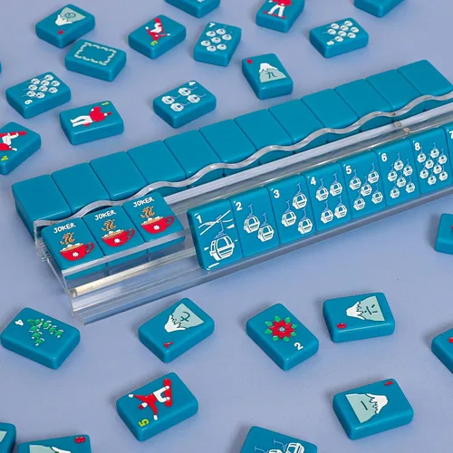 Vista 6 de Jongyance American Mahjong - Juego de fichas con bolsa de transporte y accesorios, 160 fichas de Mahjong grabadas en acrílico