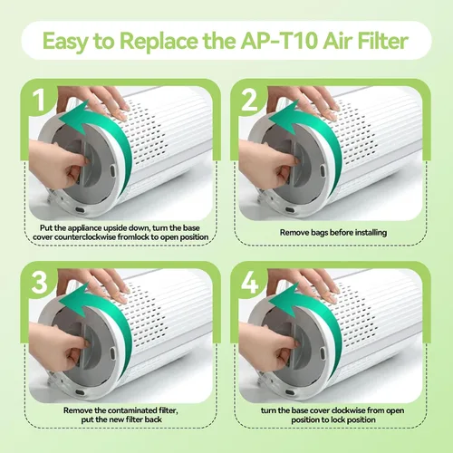 Vista 5 de AP-T10FL Filtro de repuesto apto para Homedics compatible con los modelos de purificador de aire HoMedics TotalClean AP-T10-BK y AP-T10-WT filtro