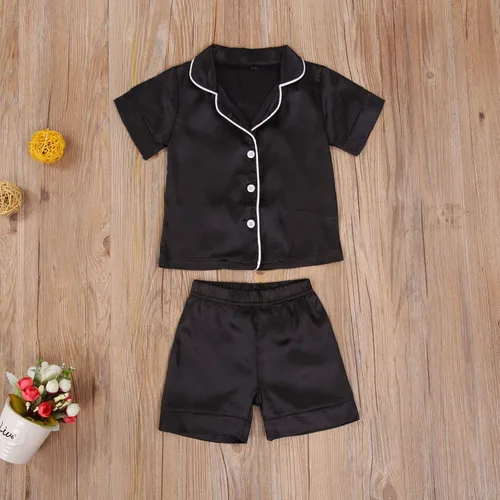Vista 133 de Conjunto de pijama de manga larga con botones para niña pequeña, conjunto de ropa de dormir