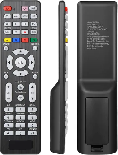 Vista 8 de Control remoto universal de TV con botón de iluminación compatible con LG, Samsung, Philips, Panasonic, Sharp TCL, Vizio, Sony, Sanyo, Toshiba