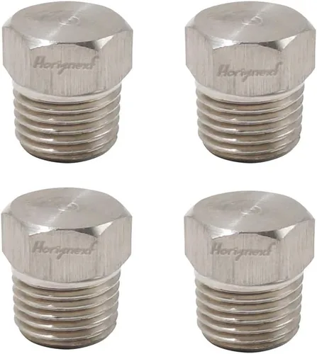 Vista 2 de NPT 1 rosca macho macho de acero inoxidable cabeza hexagonal accesorio de tubería de agua, se adapta al colector de latón de tapa (paquete de 2)