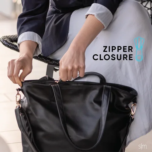 Vista 5 de Simple Modern Bolso de mano de piel vegana para mujer Bolso grande de trabajo para portátil con cremallera superior para viajes, escuela, profesora