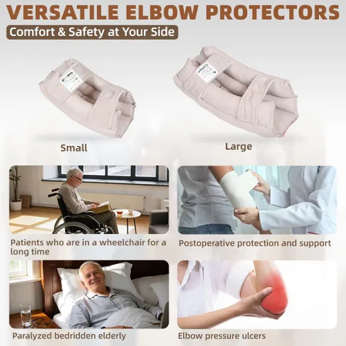 Vista 5 de EZ Assistive Coderas para pacientes postrados en cama y cuidado de ancianos, protectores de codo suaves para prevenir úlceras por presión