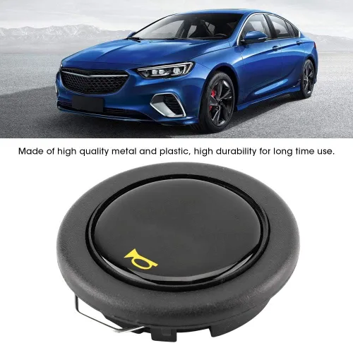 Vista 2 de Fydun Cubierta del altavoz del volante modificado para automóvil, botón de bocina, botón de altavoz estándar ilimitado, botón universal modificado