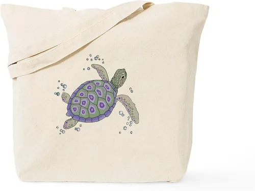 Vista 19 de CafePress Bolso de mano de tortuga para bebé, bolsa de lona natural, bolsa de compras reutilizable