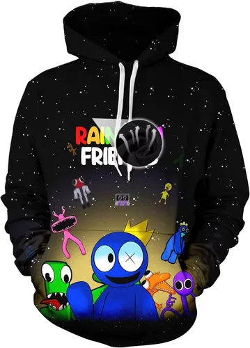 Vista 2 de AQNXF Sudadera con capucha para niños de dibujos animados casual divertida sudadera con capucha para jugar camisetas deportivas para niños
