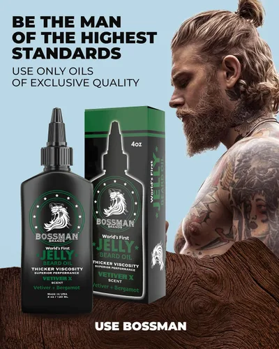 Vista 7 de Bossman Paquete de aceite de gelatina para barba para hombre, paquete de 2, 8 onzas (Royal Oud + Vetiver X Scents), suaviza, hidrata y acondiciona