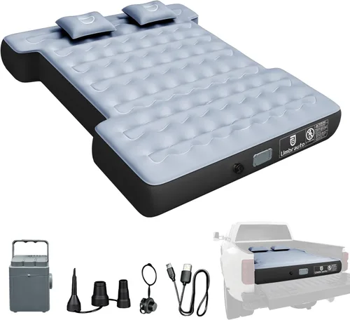 Vista 20 de Colchón de aire Umbrauto para camas de camión cortas de tamaño completo de 5.5-5.8 pies, colchón de aire inflable para tienda de camión con bomba