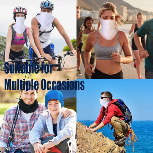 Vista 6 de Paquete de 6 polainas para el cuello, bufanda, cubrebocas, bandanas, protección solar, ciclismo, correr
