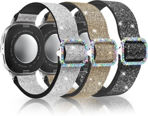 Vista 25 de LETOID Correas para Samsung Galaxy Watch para Mujeres, Correa de Nylon Elástica con Brillos Diseñada para Samsung Galaxy Watch 8/7/6/5/4/FE, Active