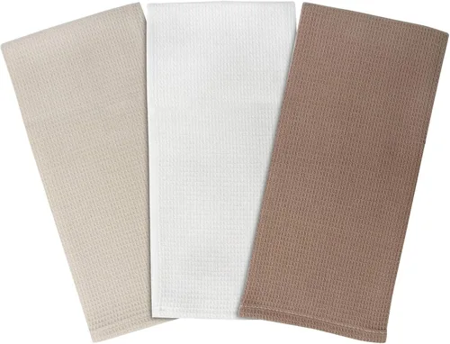 Vista 5 de Jennice House Juego de trapos de cocina, toallas de cocina de algodón con tejido de gofre, toallas de mano ultra suaves y absorbentes