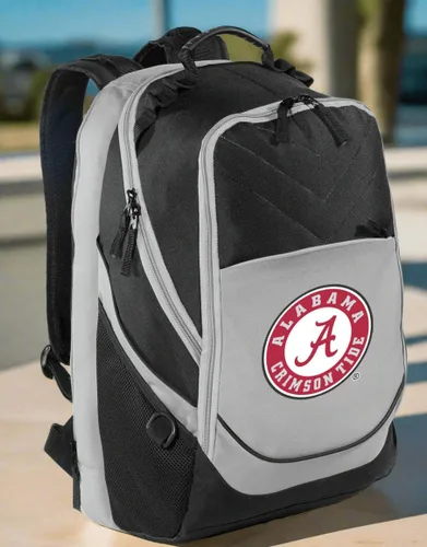 Vista 3 de Broad Bay Mochila Alabama University of Alabama Crimson Tide - Bolsas para computadora portátil, Negro y Gris - Logo Redondo, Tamaño único, Mochila